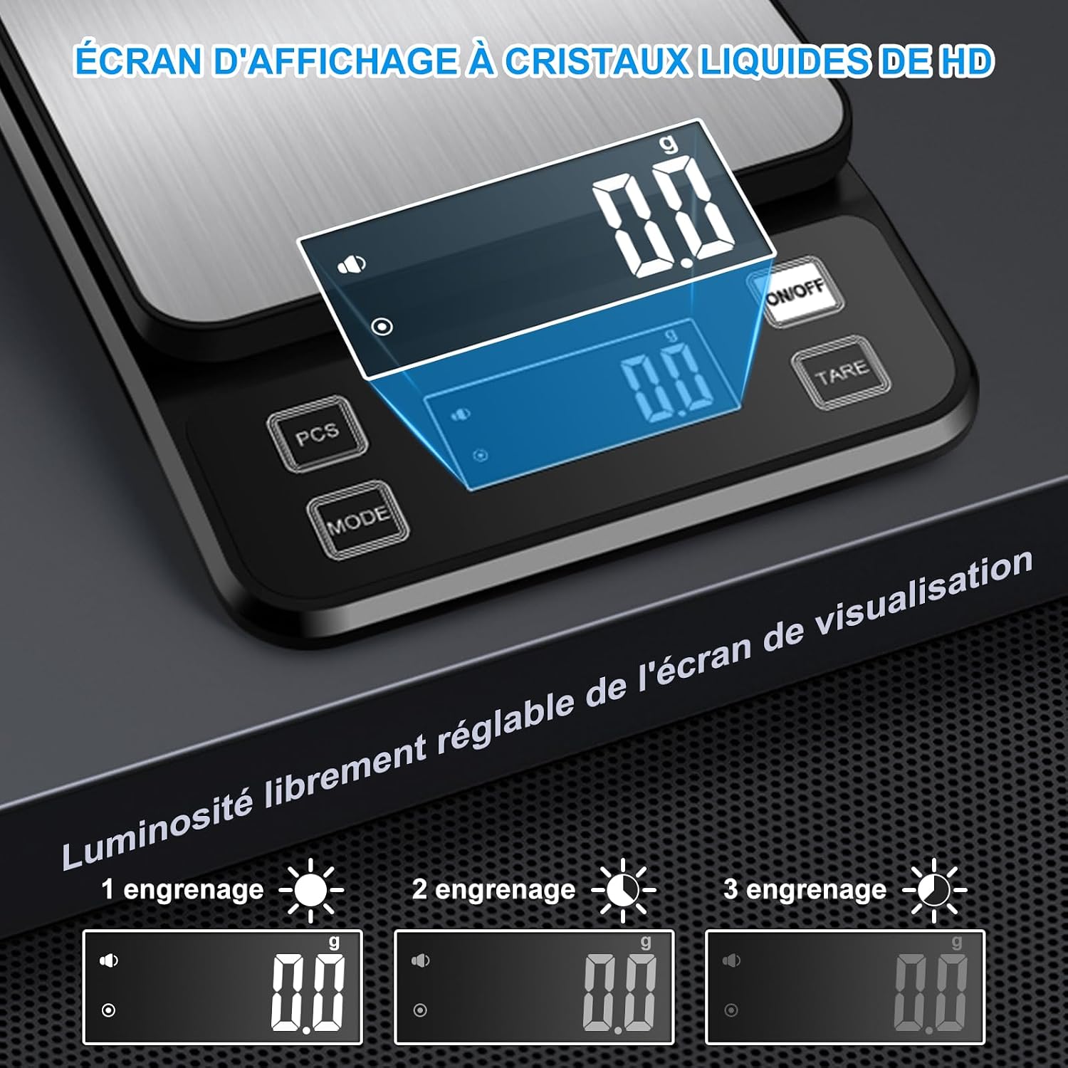 Diyife Balances de Cuisine Entièrement Étanche, 10kg, IPX67 &amp; Rechargeable Noir 7