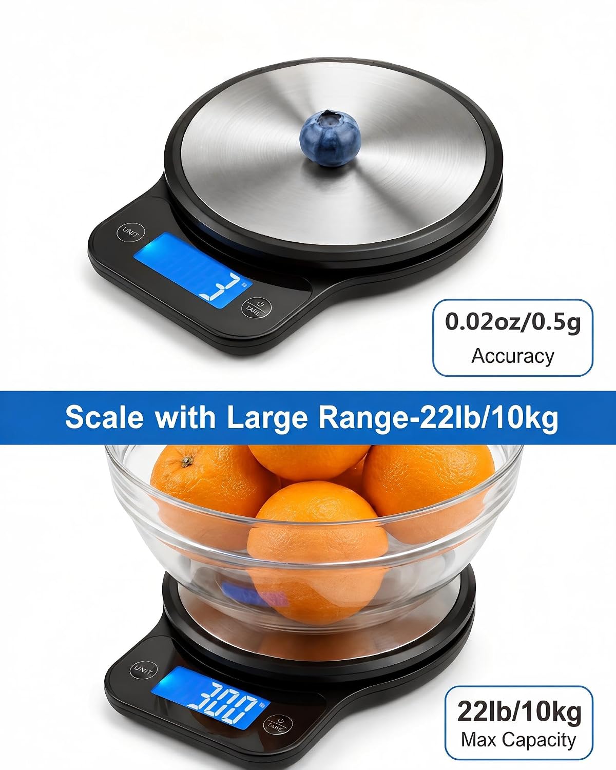 Balance de cuisine numérique, USB C, balance de cuisine électronique, 10 kg, haute précision, 0,5 g/0,02 oz, professionnell 6