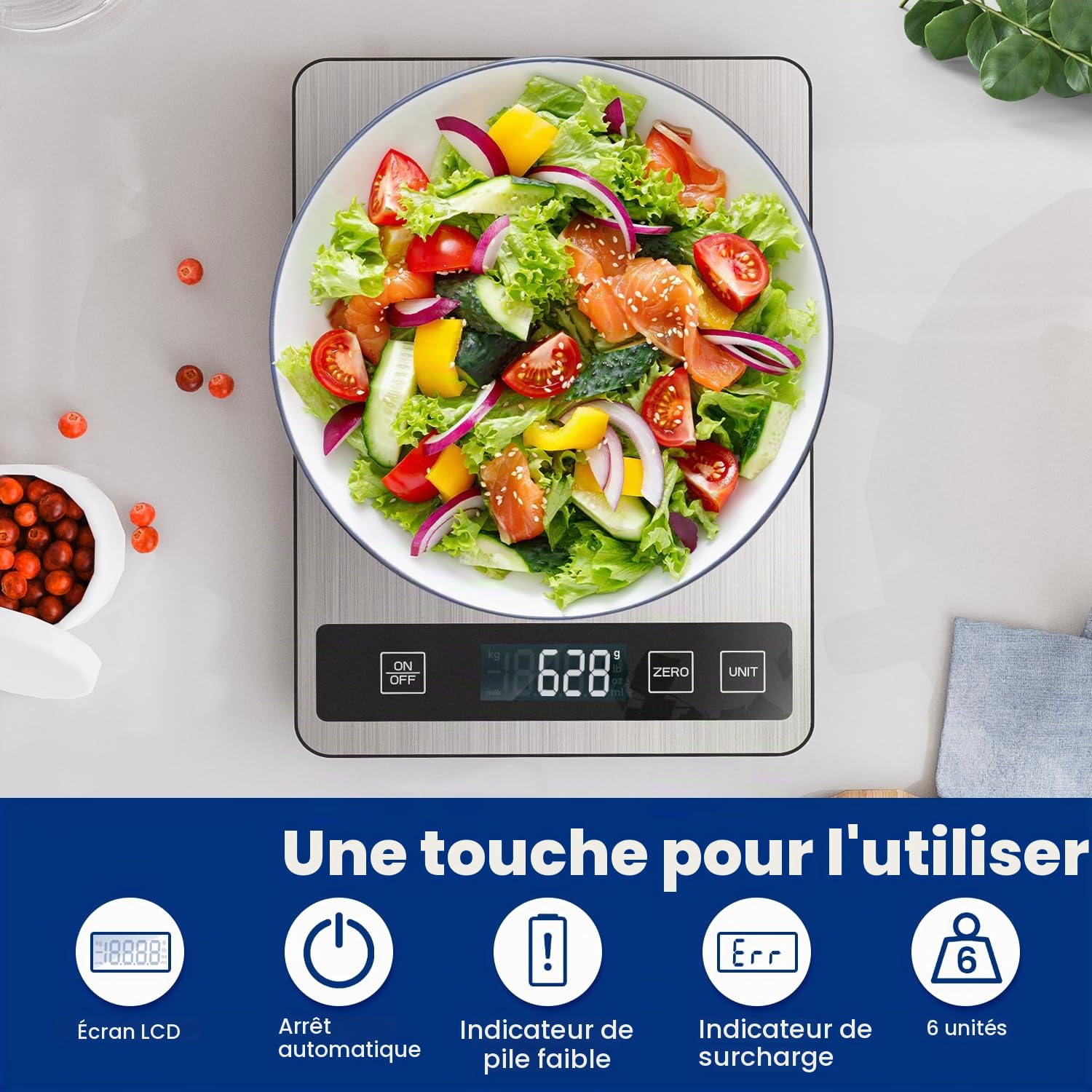Balance de Cuisine Numérique Rechargeable 15 kg 2