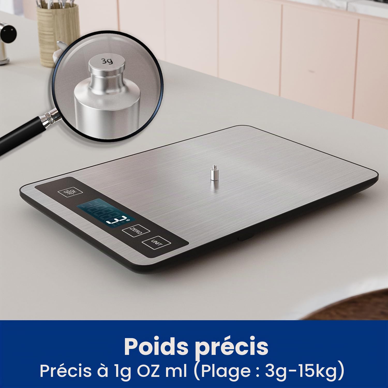 Balance de Cuisine Numérique Rechargeable 15 kg 6