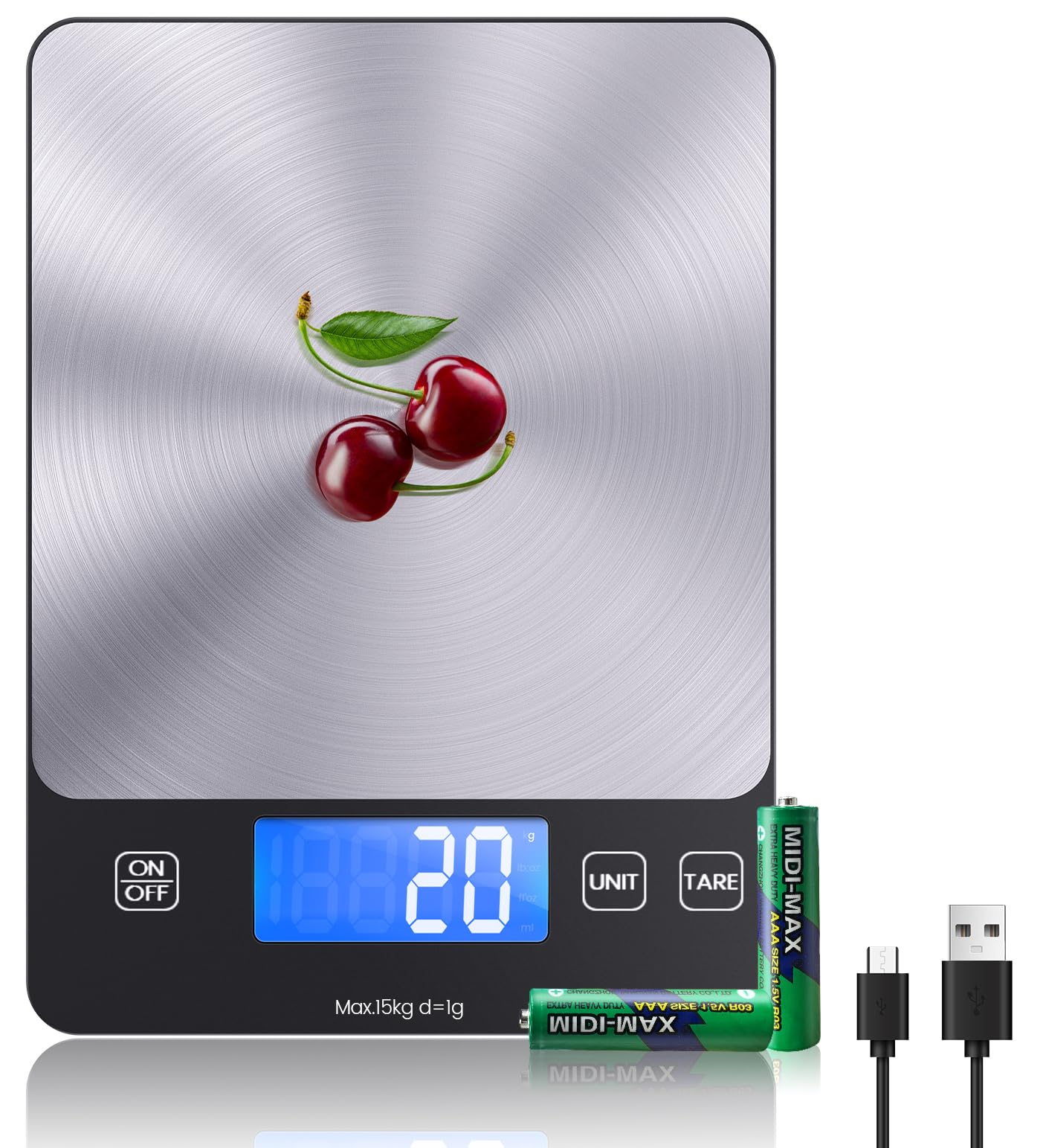 Balance électronique à recharge USB-C Balance de cuisine numérique 02