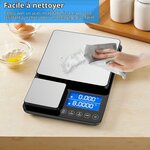 Diyife Balance Cuisine Haute Double Plateforme [500G/0.01G & 15Kg/1G] 6