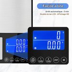 Balance de cuisine numérique à double plateau,500g/0,01g et 15kg/1g Argent Titane 6