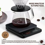 BAGAIL Balance Numérique à Café avec Minuterie, Précision 0.1g, Grand Écran, Tarage Automatique, Boutons Tactiles, Recharge 4