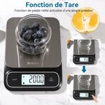 Balance de cuisine BOMATA étanche IPX6, 0,1g de Haute Précision 0,1g 5kg Noir 7