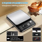 Diyife Balances de Cuisine Entièrement Étanche, 10kg, IPX67 & Rechargeable Noir 5