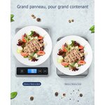 Balance de cuisine numérique 15 kg pour la préparation des repas, Pèse alimentaire électronique en Acier inoxydable avec pr 3
