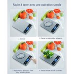 Balance de cuisine numérique 15 kg pour la préparation des repas, Pèse alimentaire électronique en Acier inoxydable avec pr 4