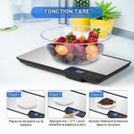 Balance de Cuisine Électronique 15kg, Précise à 1g, Écran LCD Argent Satiné 5