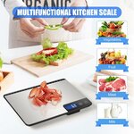 Balance de Cuisine Électronique 15kg, Précise à 1g, Écran LCD Argent Satiné 10