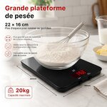 HF 20kg Balance de Cuisine Précision 1g, Grande Plateforme 22x16cm 2