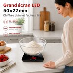 HF 20kg Balance de Cuisine Précision 1g, Grande Plateforme 22x16cm 3
