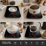 HF 20kg Balance de Cuisine Précision 1g, Grande Plateforme 22x16cm 8