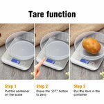GRIFEMA GA2002 Balance de Cuisine Électronique de Haute Précision 5000g/1g avec Écran LCD Rétroéclairé, 6 Unités et Fonctio 5