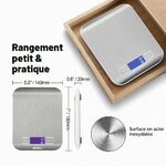 GRIFEMA GA2002 Balance de Cuisine Électronique de Haute Précision 5000g/1g avec Écran LCD Rétroéclairé, 6 Unités et Fonctio 6