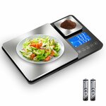 Balance de cuisine numérique à double plateau,500g/0,01g et 15kg/1g Argent Brossé