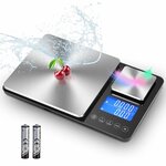 Balance de cuisine numérique à double plateau,500g/0,01g et 15kg/1g Argent Brossé 8