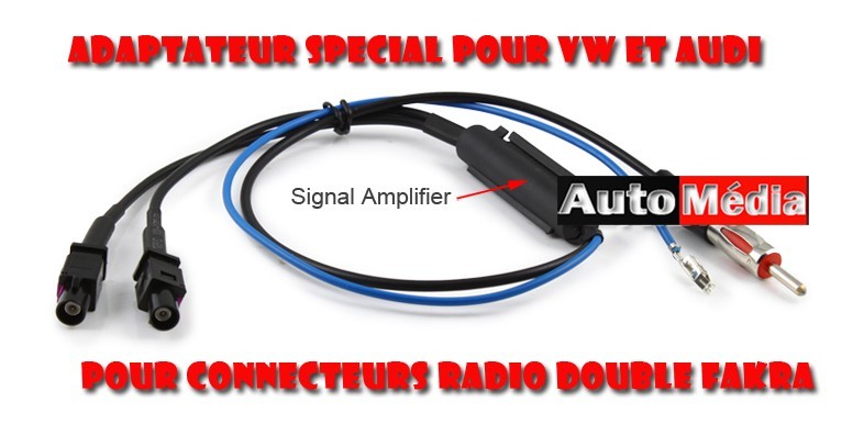 Adaptateur d'Antenne Radio Pour Volkswagen - Double fakra