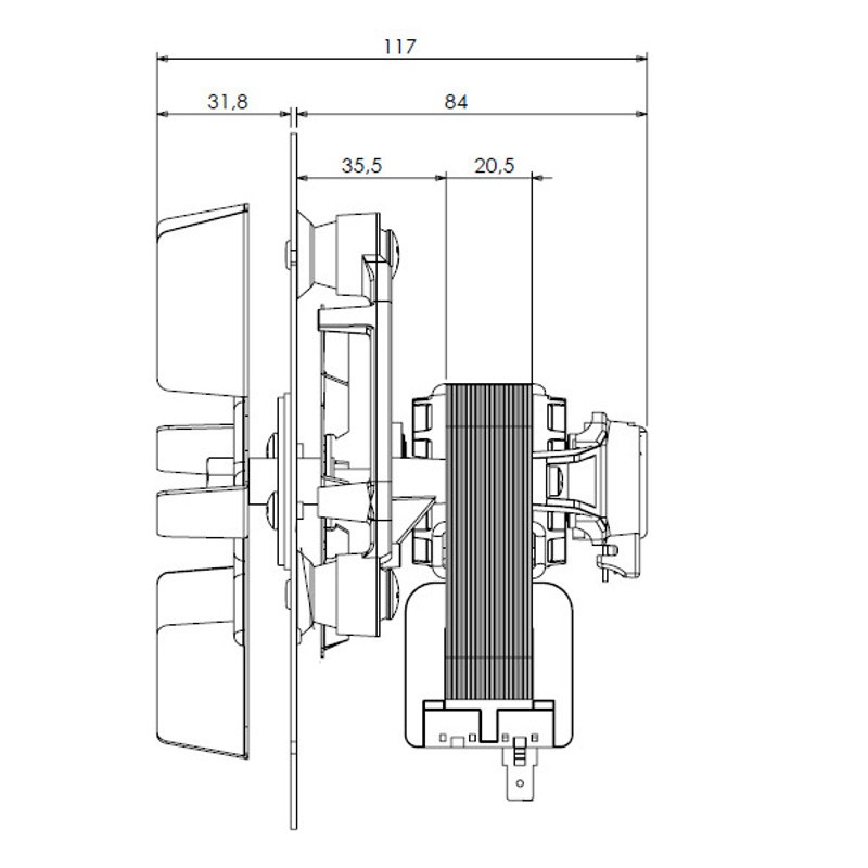 MOTEUR EXTRACTEUR FUMEE NOLA INVICTA 1184018210-3