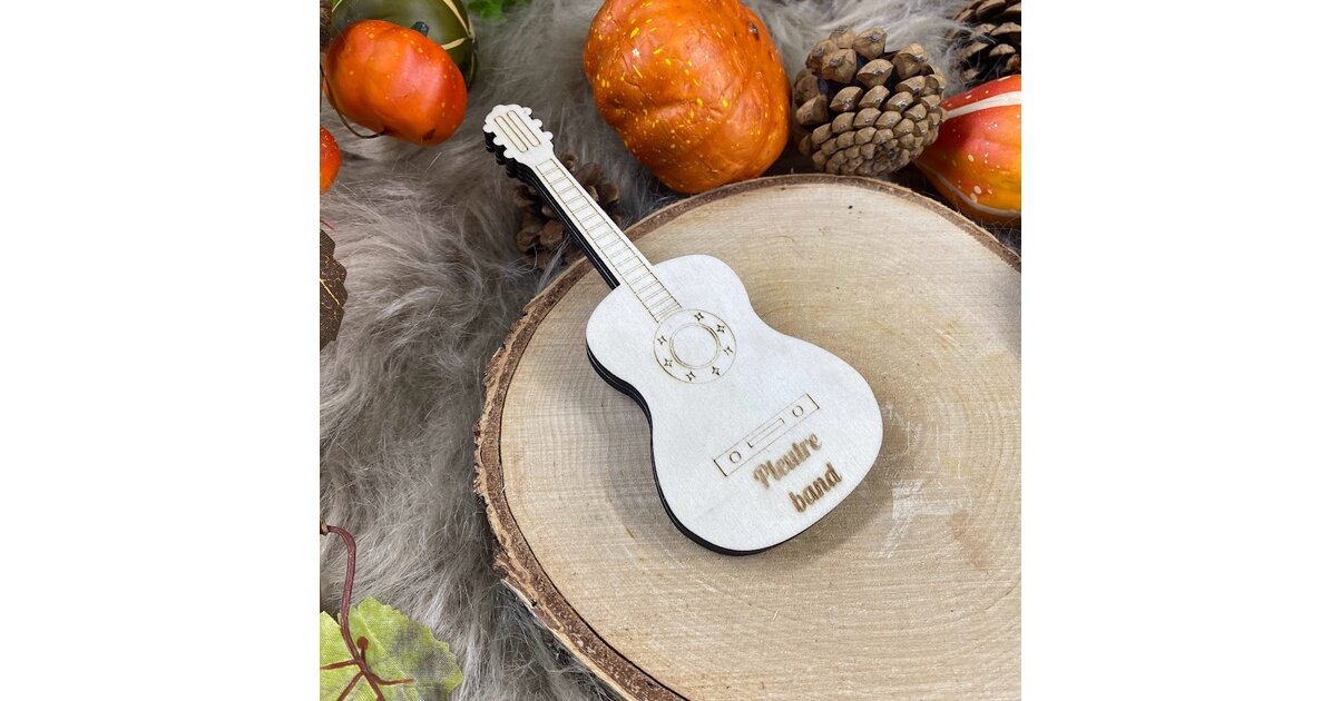 Boîte De Rangement En Bois Pour Médiators De Guitare En Forme De Cœur Avec 1 Médiator En Bois Inclus