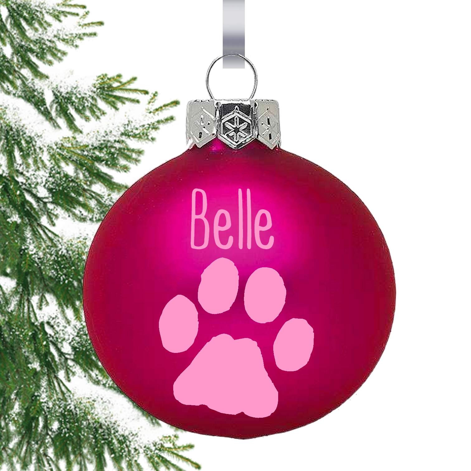 Boule De Noël Patte Chien Chat Personnalisée Avec Prénom