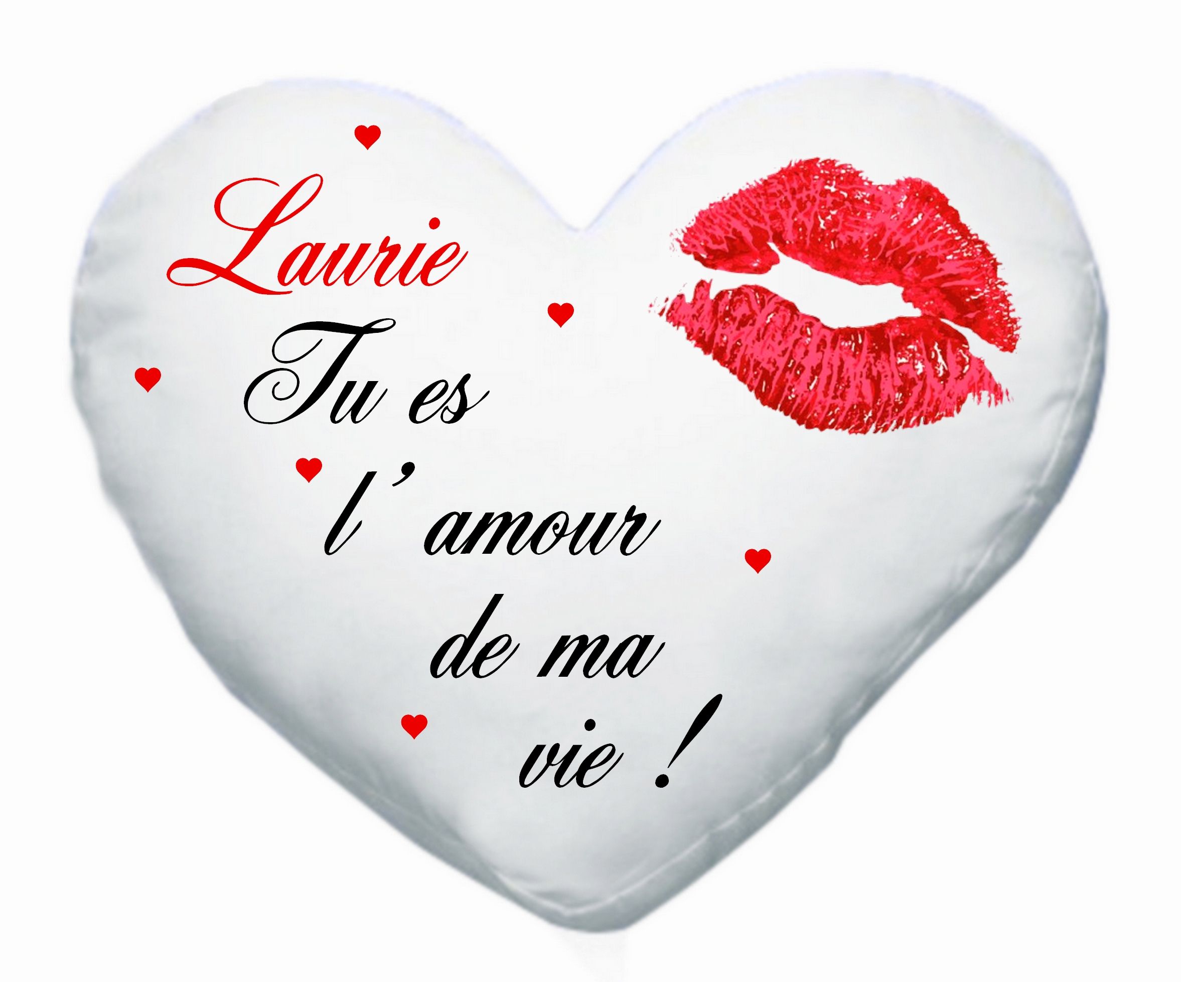 Coussin Coeur Amour Tu Es L Amour De Ma Vie Personnalise Avec Prenom Textile Coussin Coeur Blanc Mimi Cadeau