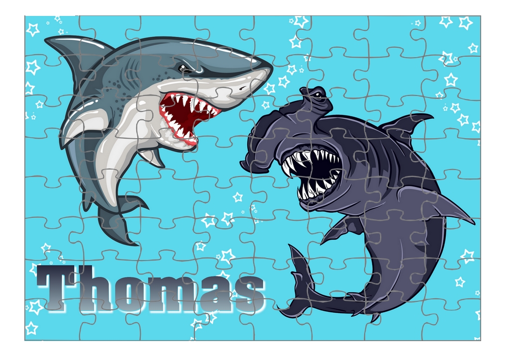 Puzzle Requins Personnalise Avec Prenom Au Choix Jeu Jouet Puzzle Mimi Cadeau