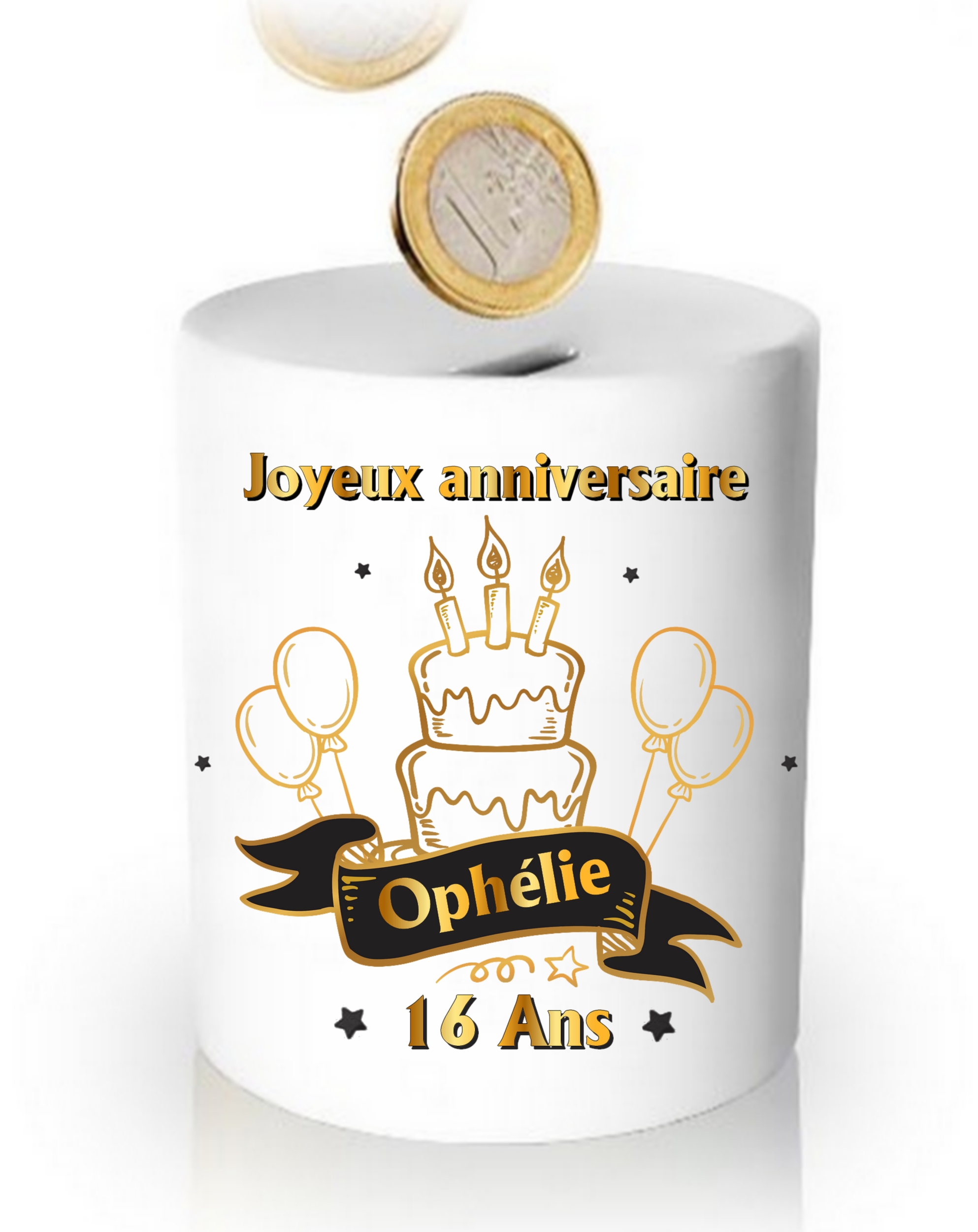 Tirelire Ceramique Anniversaire Personnalisee Avec Prenom Et Age Deco Tirelire Mimi Cadeau