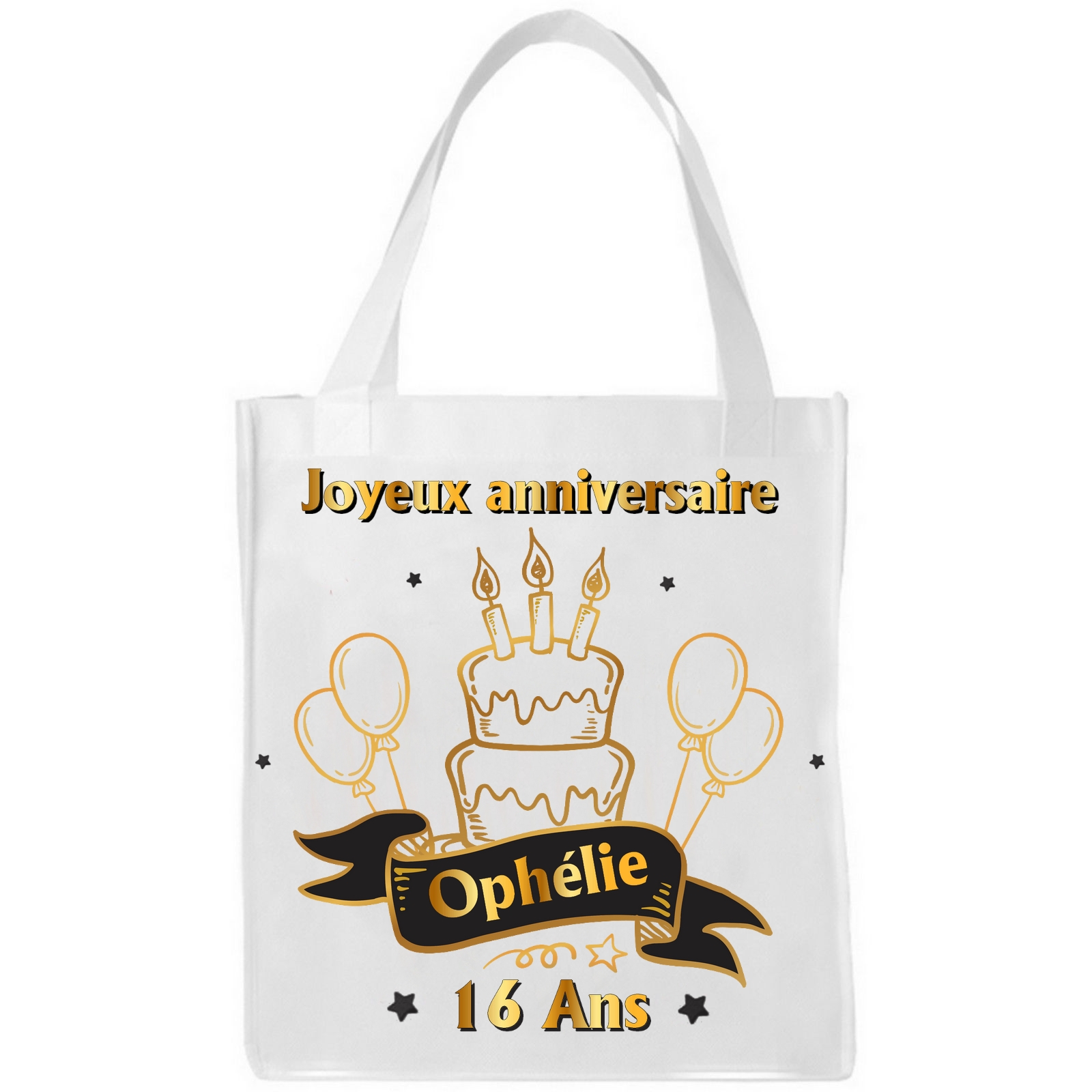 Sac Shopping Cabas Anniversaire Personnalise Avec Prenom Et Age Sac Cabas Sac Shopping Mimi Cadeau