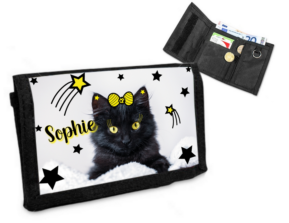 Portefeuille Chat Chaton Personnalise Avec Prenom Porte Monnaie Portefeuille Scratch Mimi Cadeau