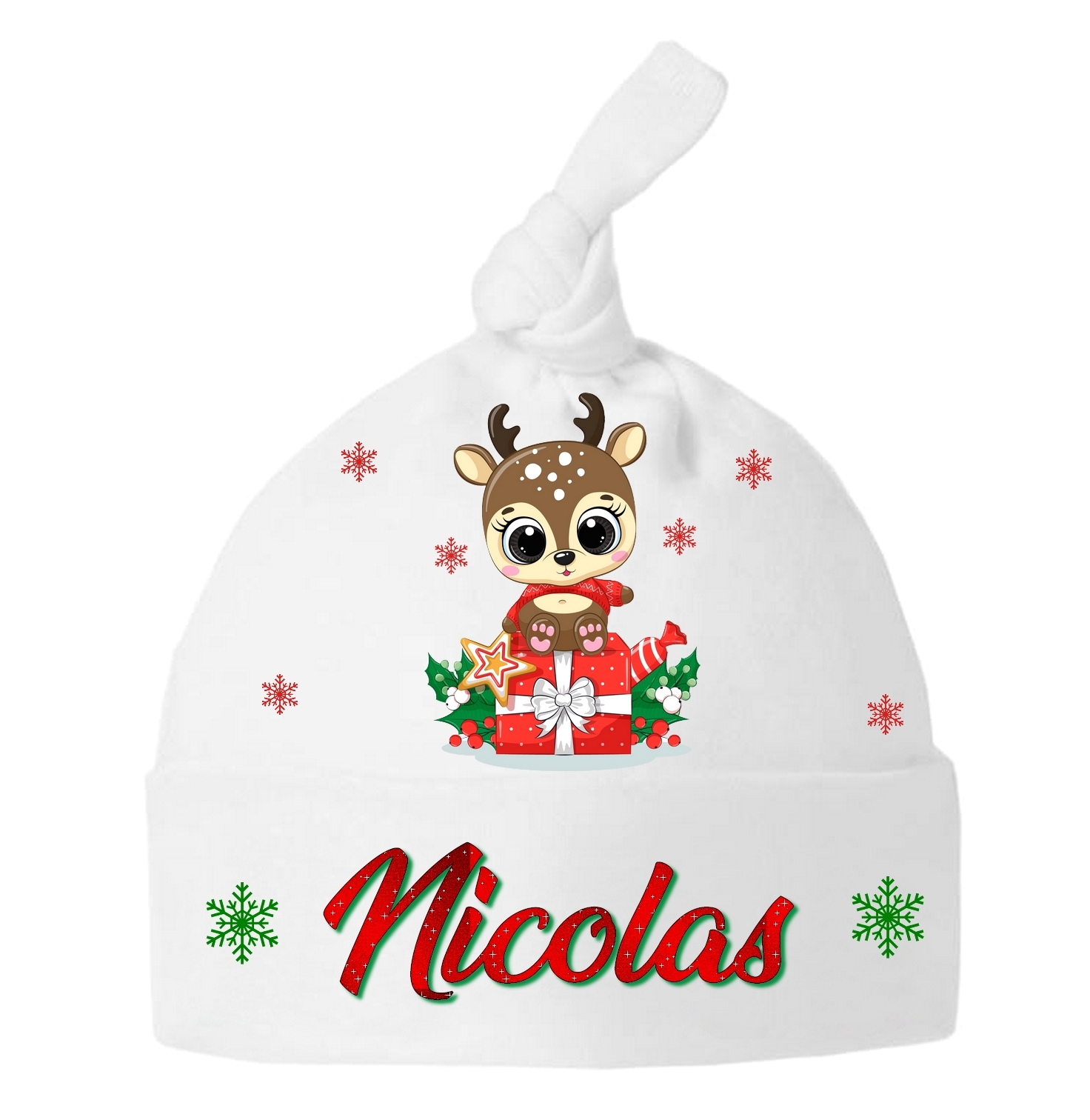 Bonnet Bebe Noeud Noel Renne Personnalise Avec Prenom Noel Mimi Cadeau