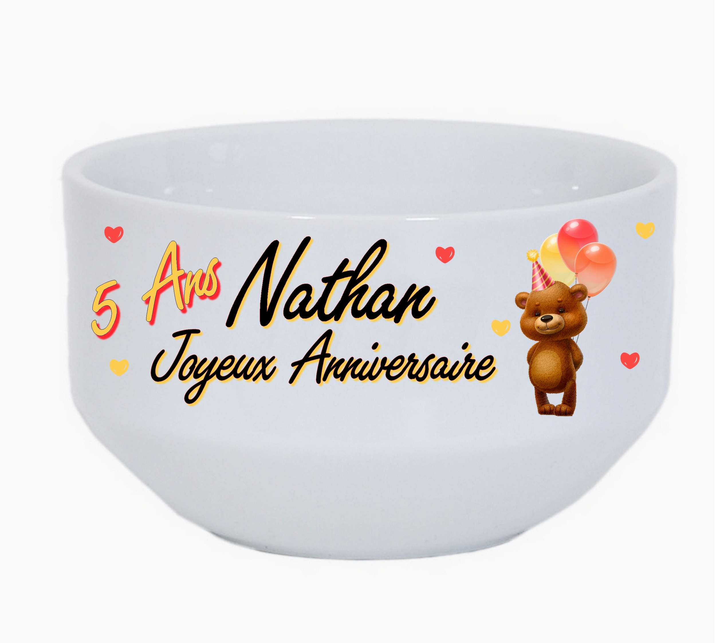 Bol A Petit Dejeuner Anniversaire Ourson Personnalise Avec Prenom Et Age Au Choix Cuisine Bol Mimi Cadeau