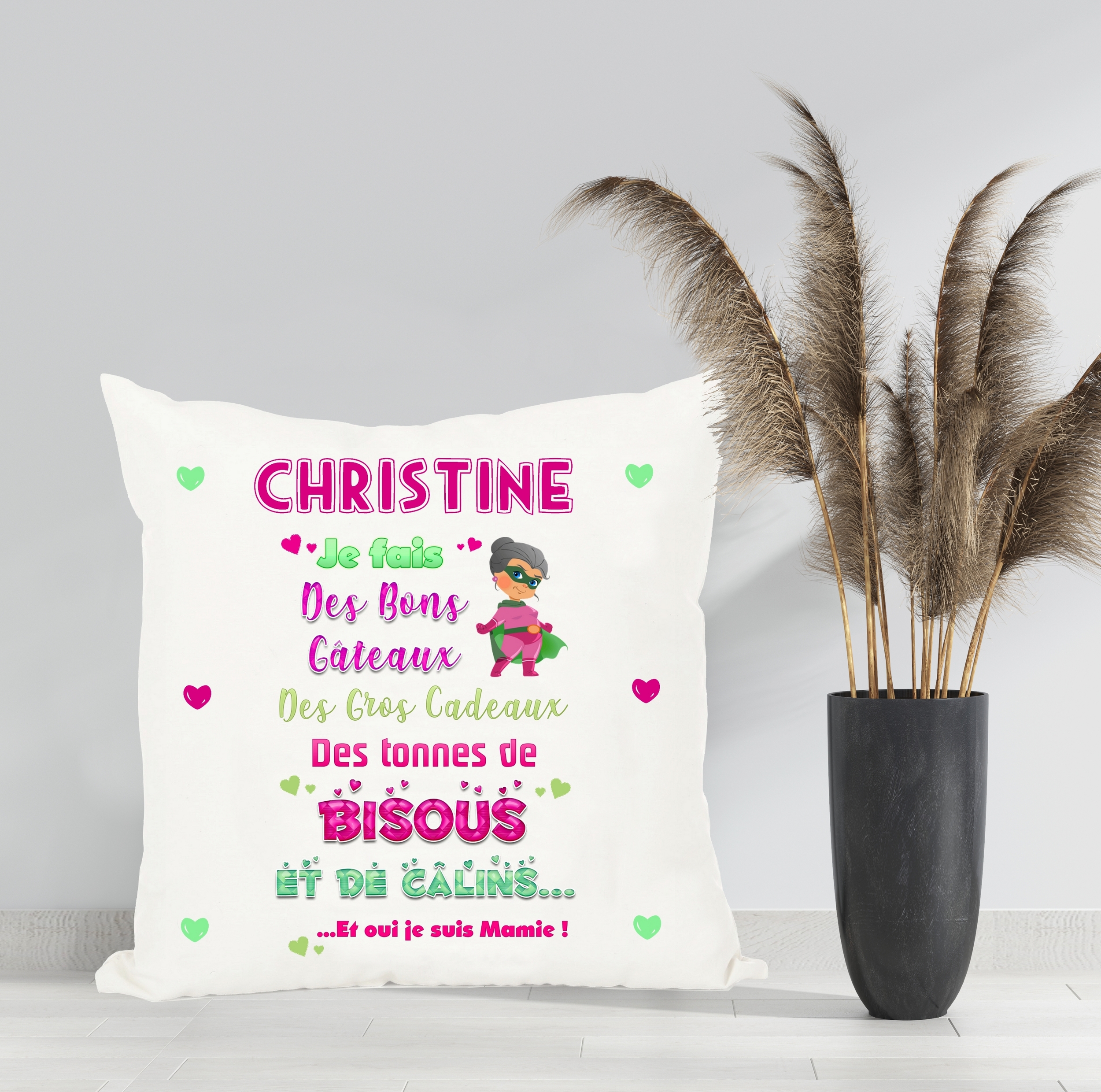 Coussin Humour Je Suis Mamie Personnalise Avec Prenom Au Choix Textile Coussin Mimi Cadeau