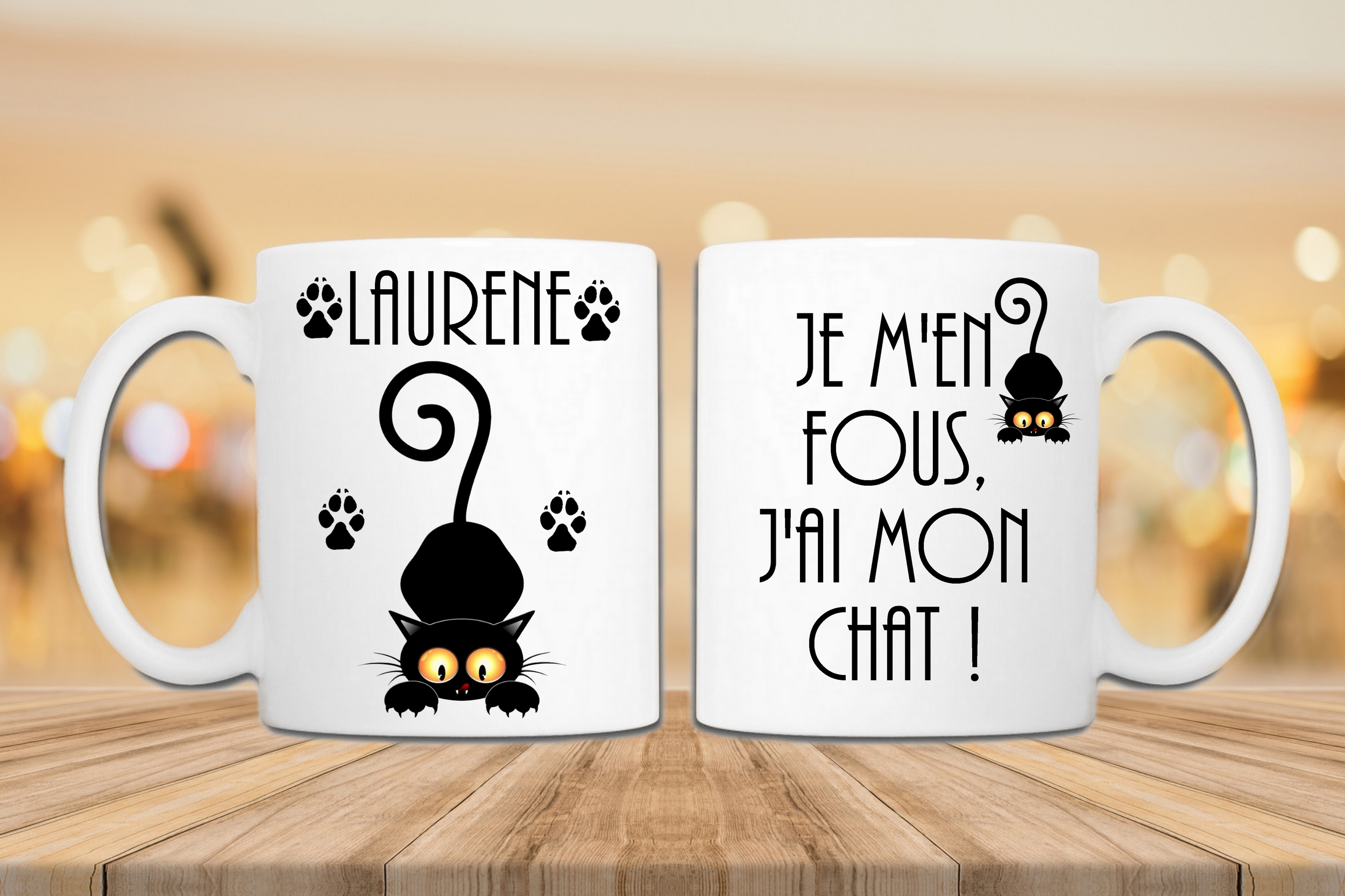 Mug Je M En Fous J Ai Mon Chat Personnalise Avec Prenom Tasse Mug Mug Classique Mimi Cadeau