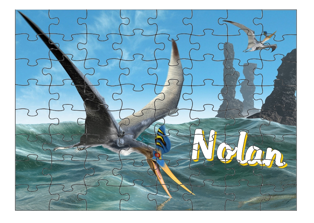 Puzzle Dinosaure personnalisé avec prénom Taille au choix