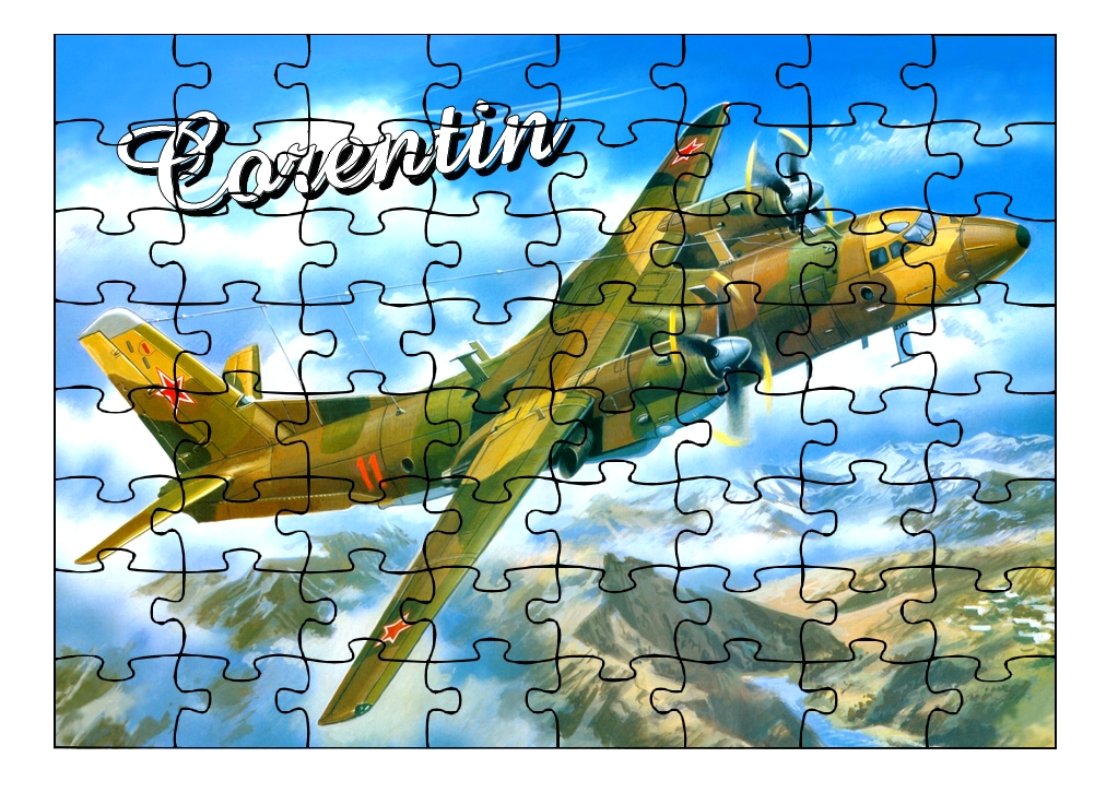 Puzzle Avion personnalisé avec prénom Taille au choix