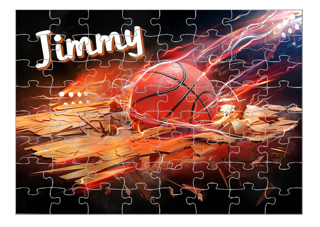 Puzzle Basketball personnalisé avec prénom Taille au choix
