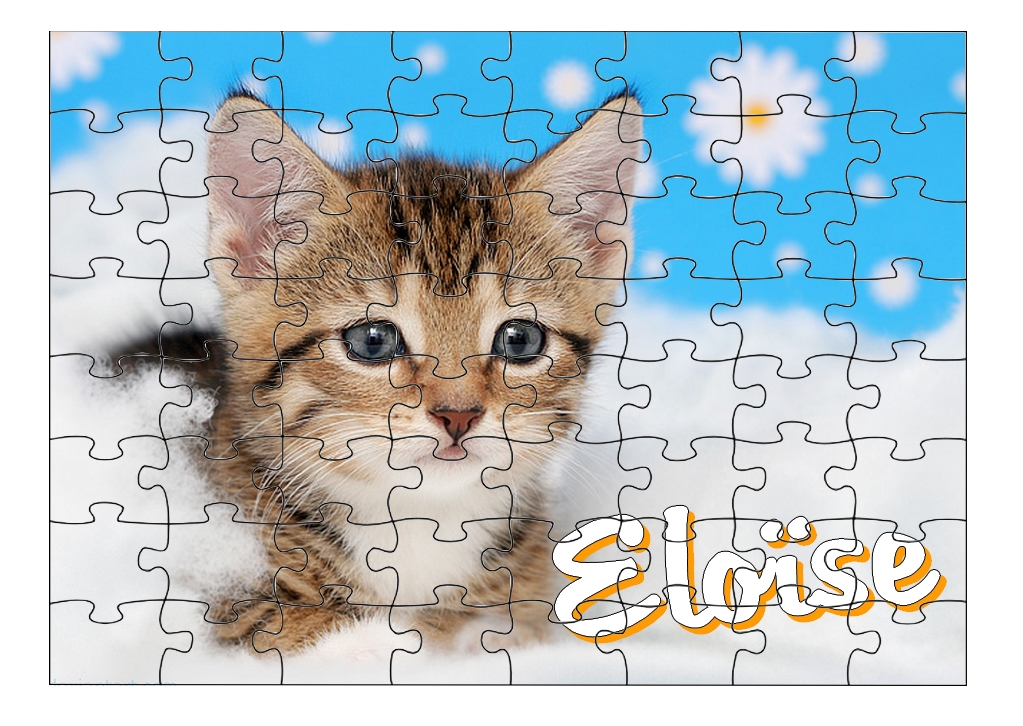 Puzzle Chat Chaton personnalisé avec prénom Taille au choix