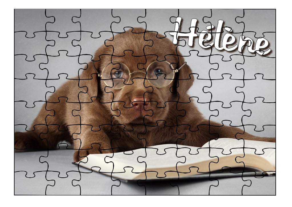 Puzzle Labrador chiot personnalisé avec prénom Taille au choix