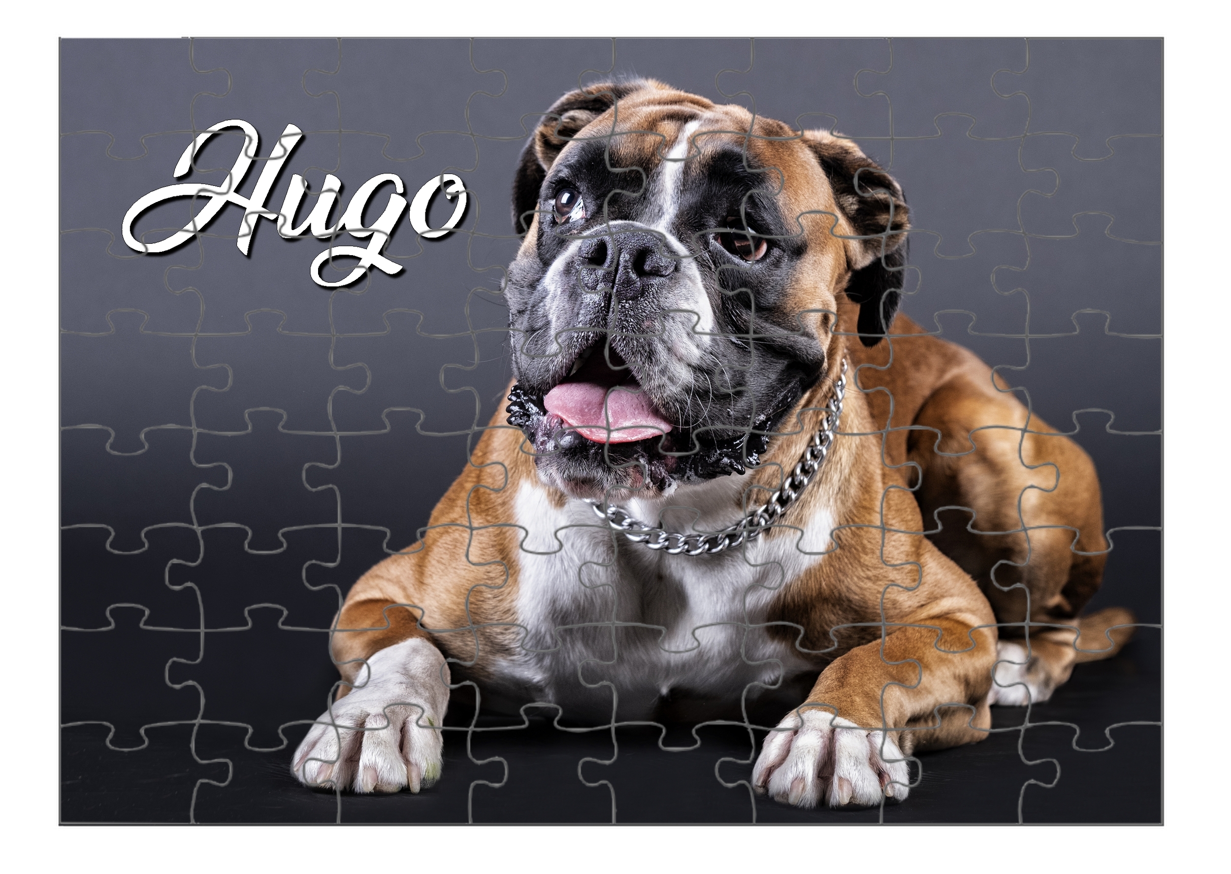 Puzzle Boxer chien personnalisé avec prénom Taille au choix