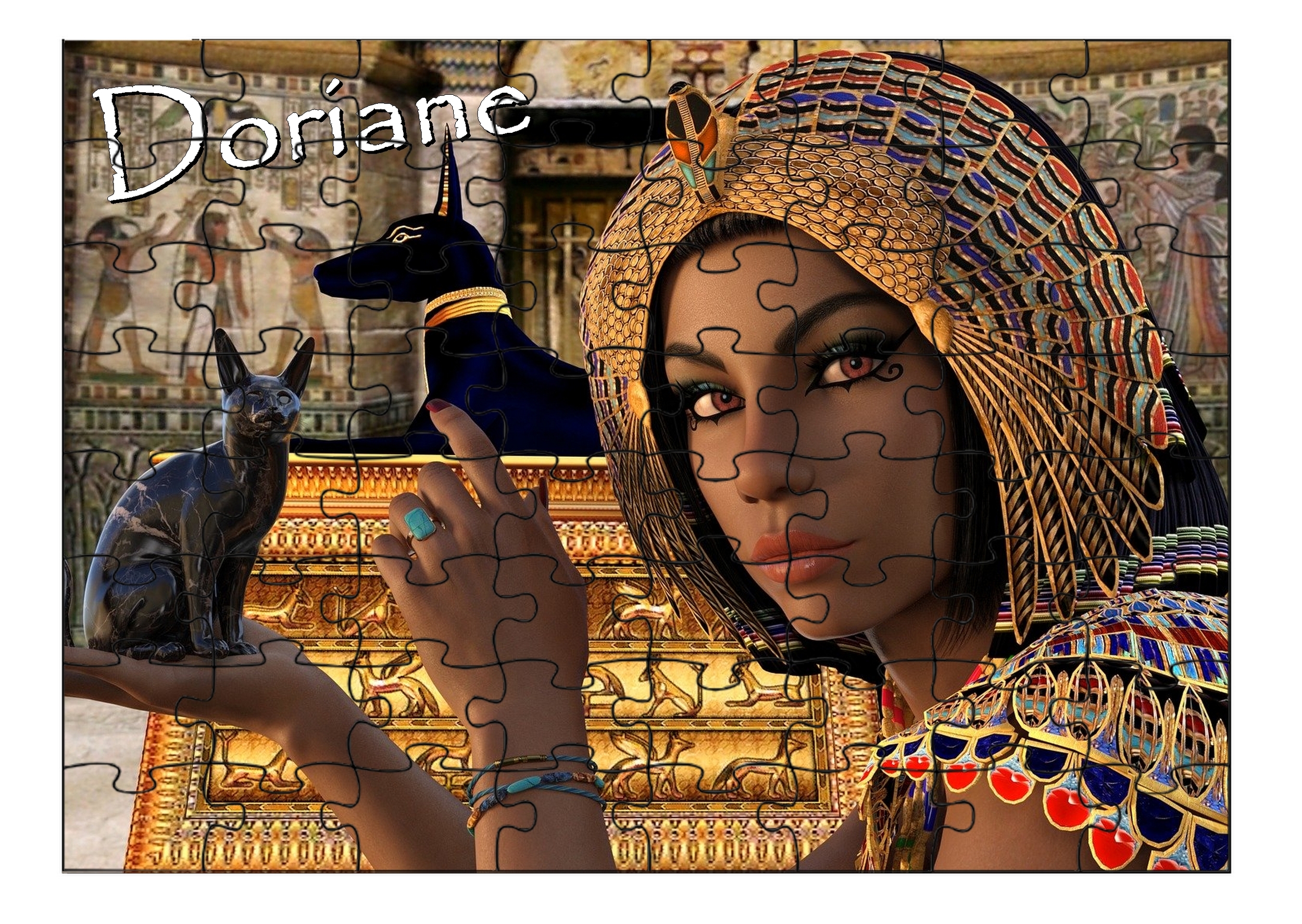Puzzle Egypte Reine personnalisé avec prénom Taille au choix
