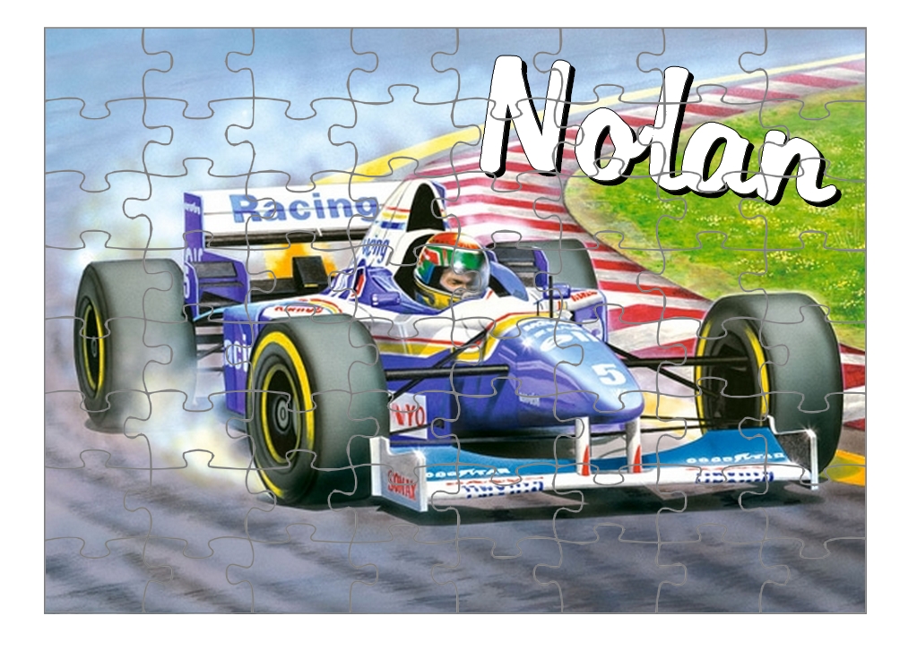 Puzzle Formule 1 personnalisé avec prénom Taille au choix