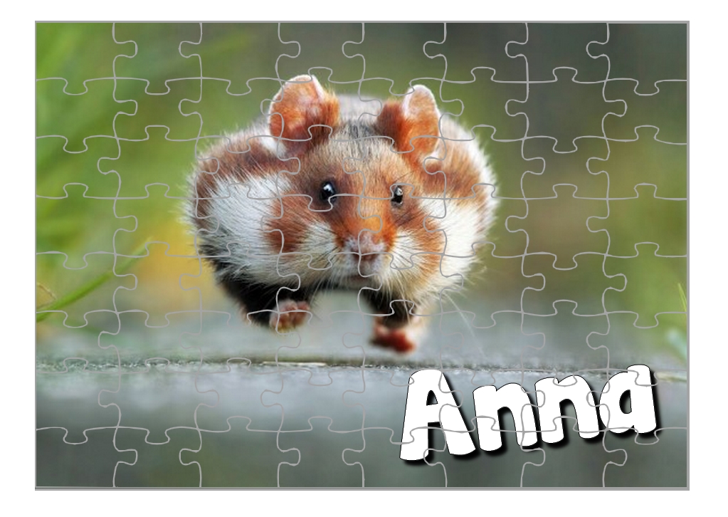 Puzzle Hamster personnalisé avec prénom Taille au choix