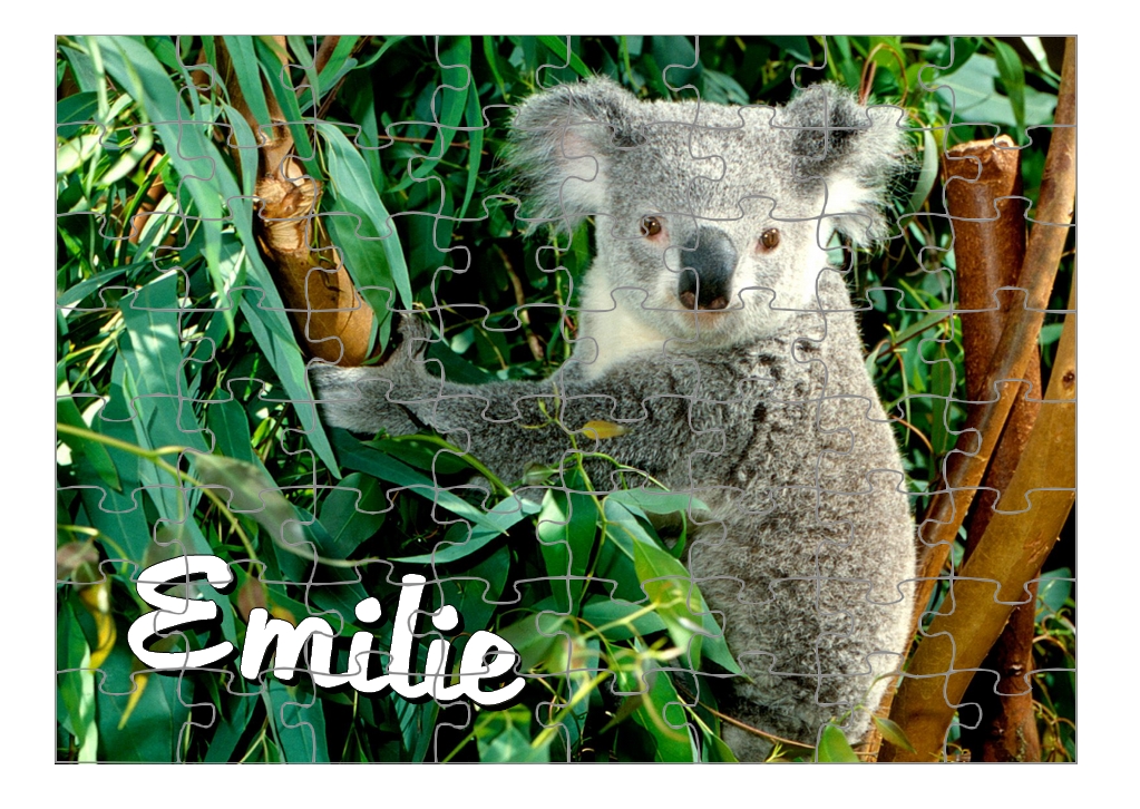 Puzzle Koala personnalisé avec prénom Taille au choix