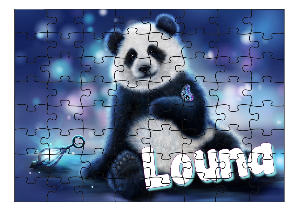 Puzzle Panda personnalisé avec prénom Taille au choix