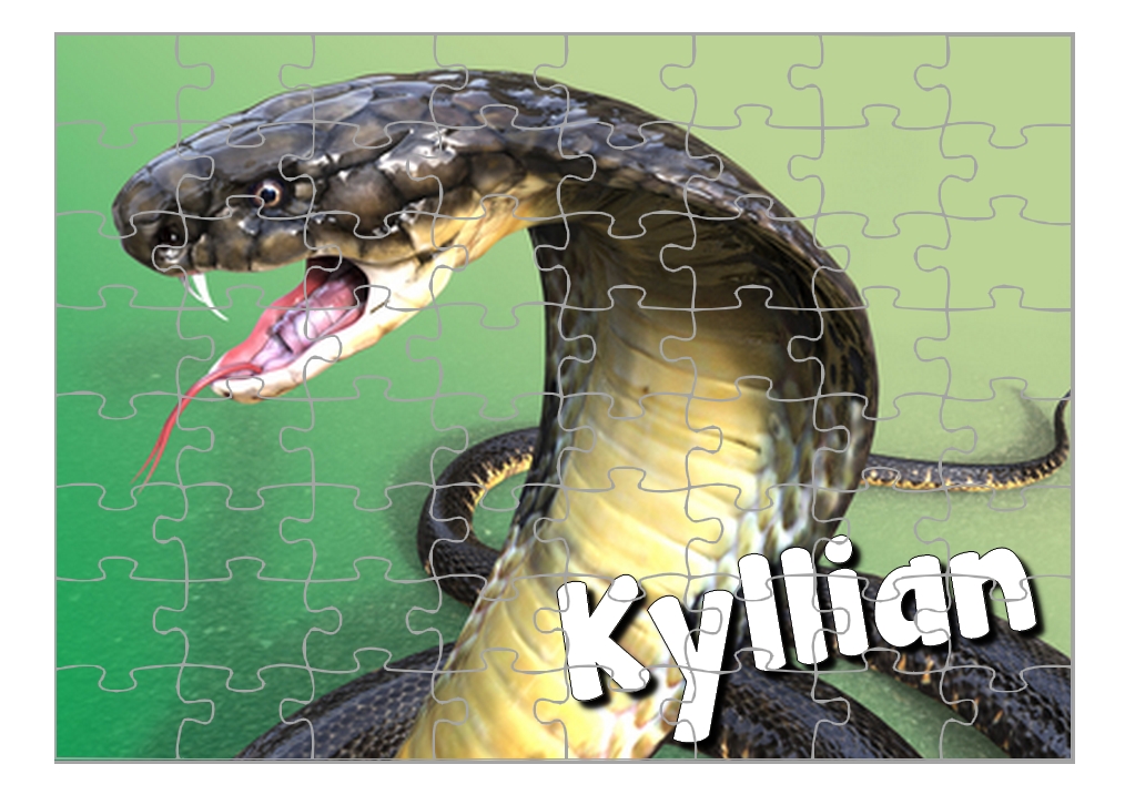 Puzzle Serpent personnalisé avec prénom Taille au choix