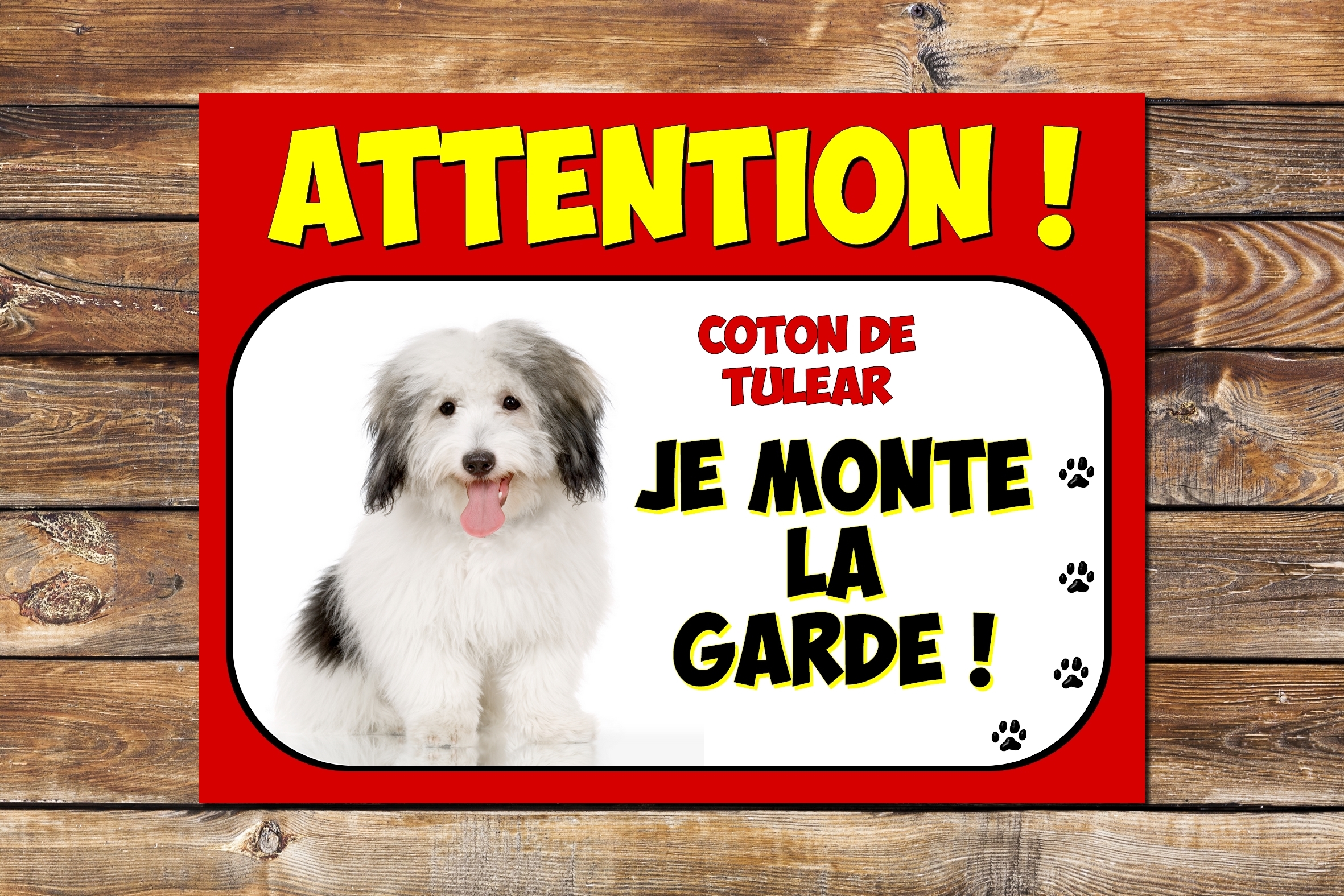 Plaque attention chien phosphorescente