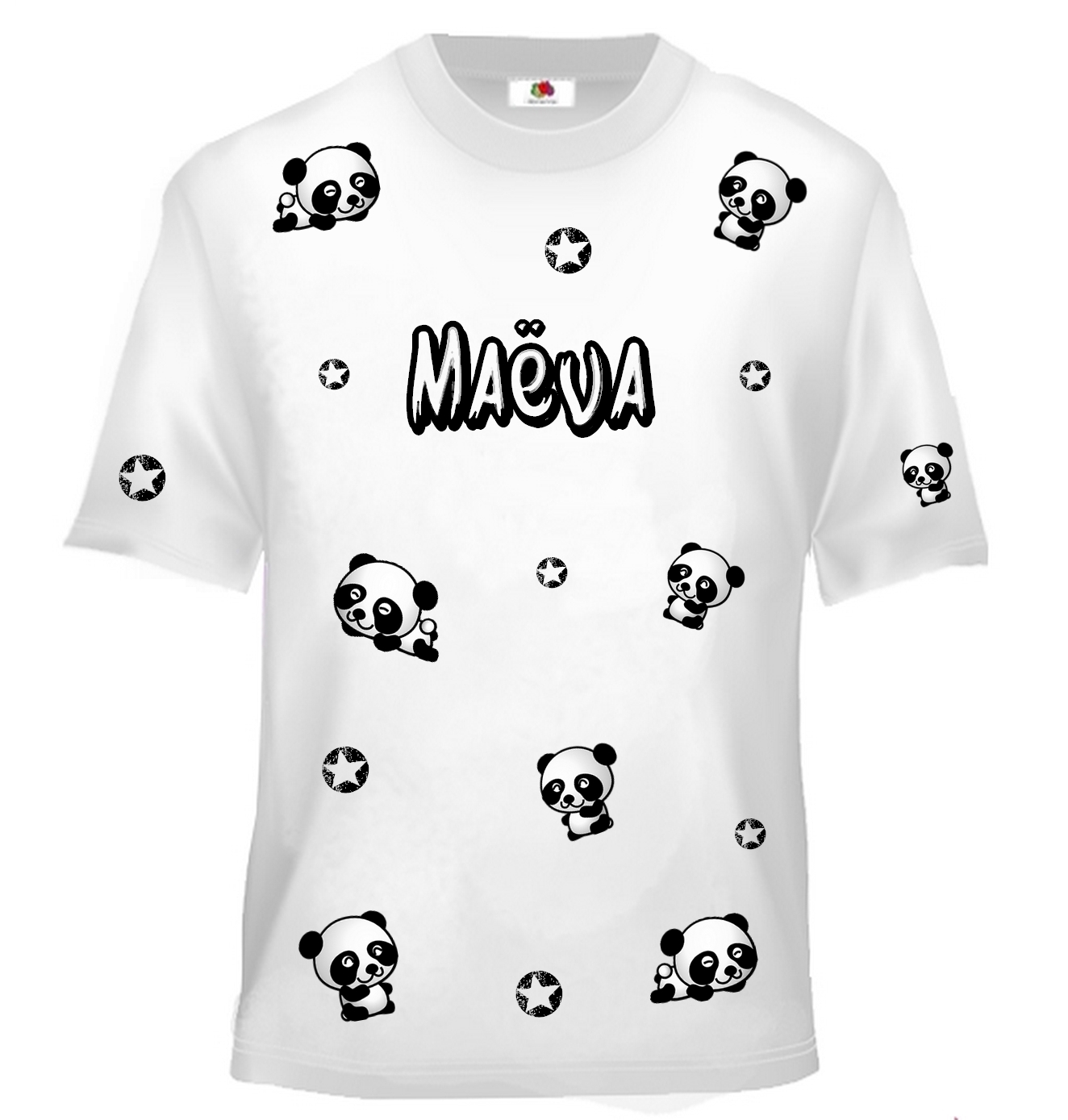 T-shirt enfant Panda personnalisé avec prénom au choix