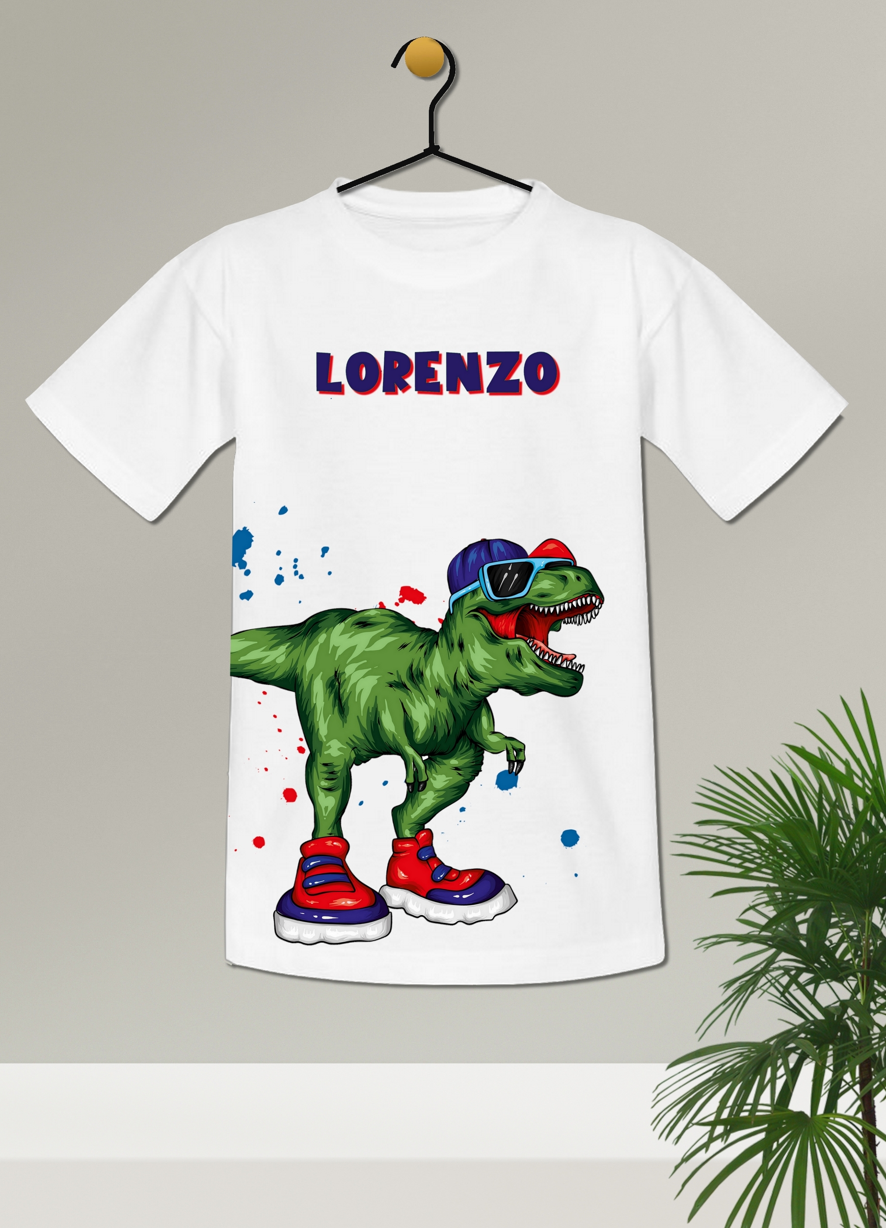 T-shirt enfant Dinosaure personnalisé avec prénom au choix