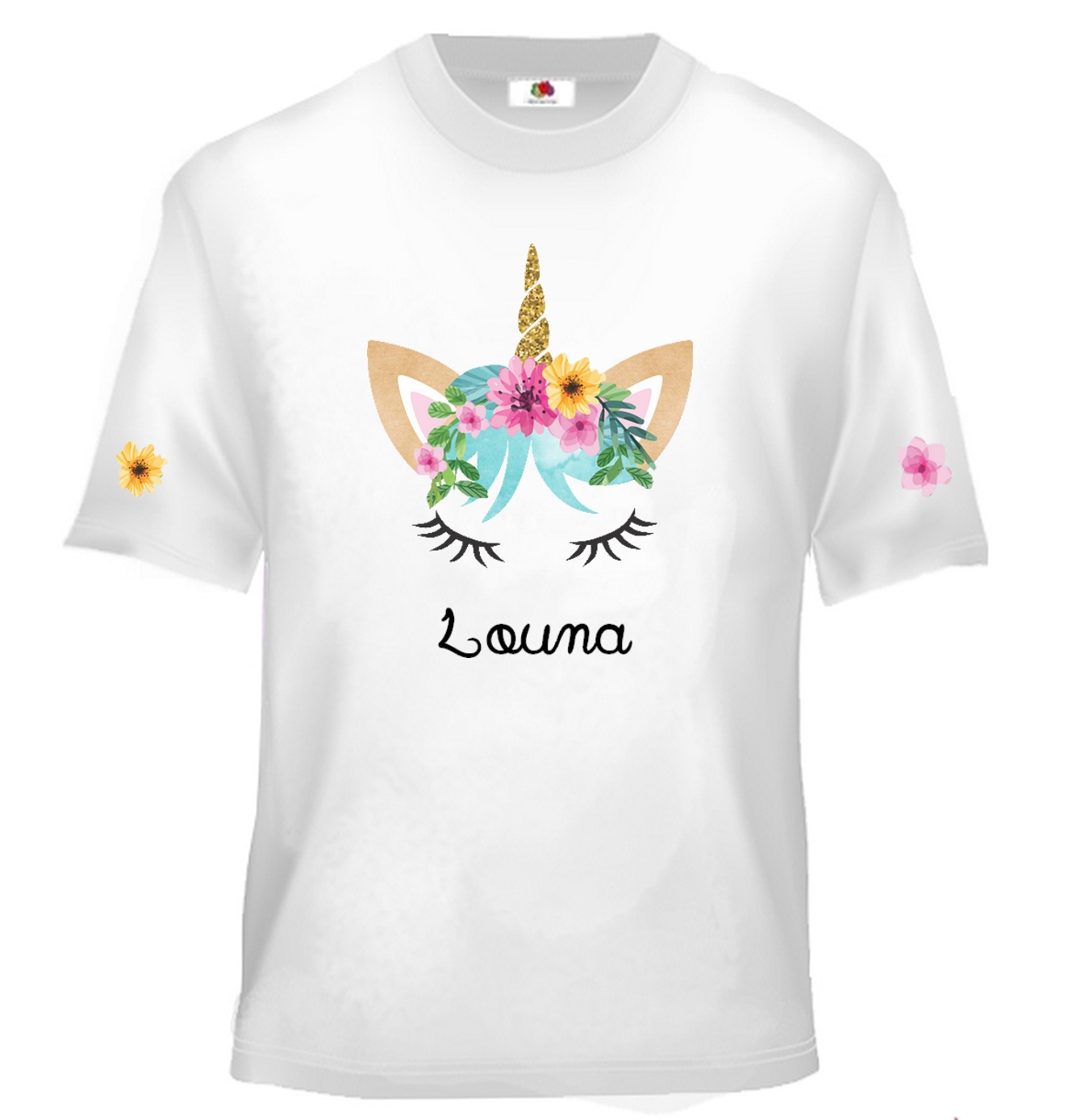 T-shirt enfant Licorne personnalisé avec prénom au choix